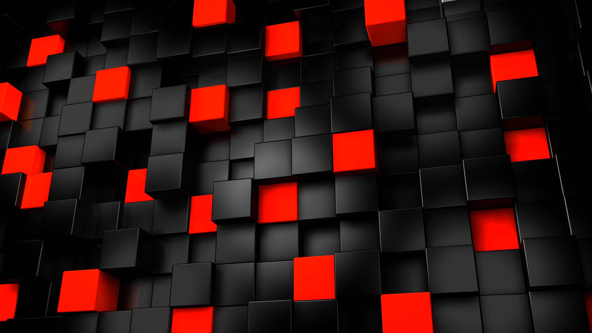 1920x1080 4k Black And Red Cubes Wallpaper