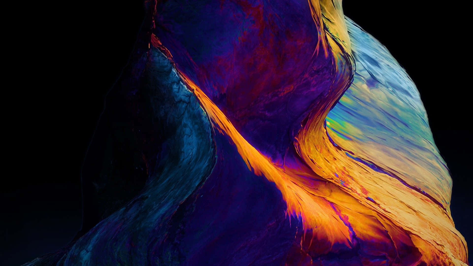 Et farverigt abstrakt maleri af en rockband Wallpaper