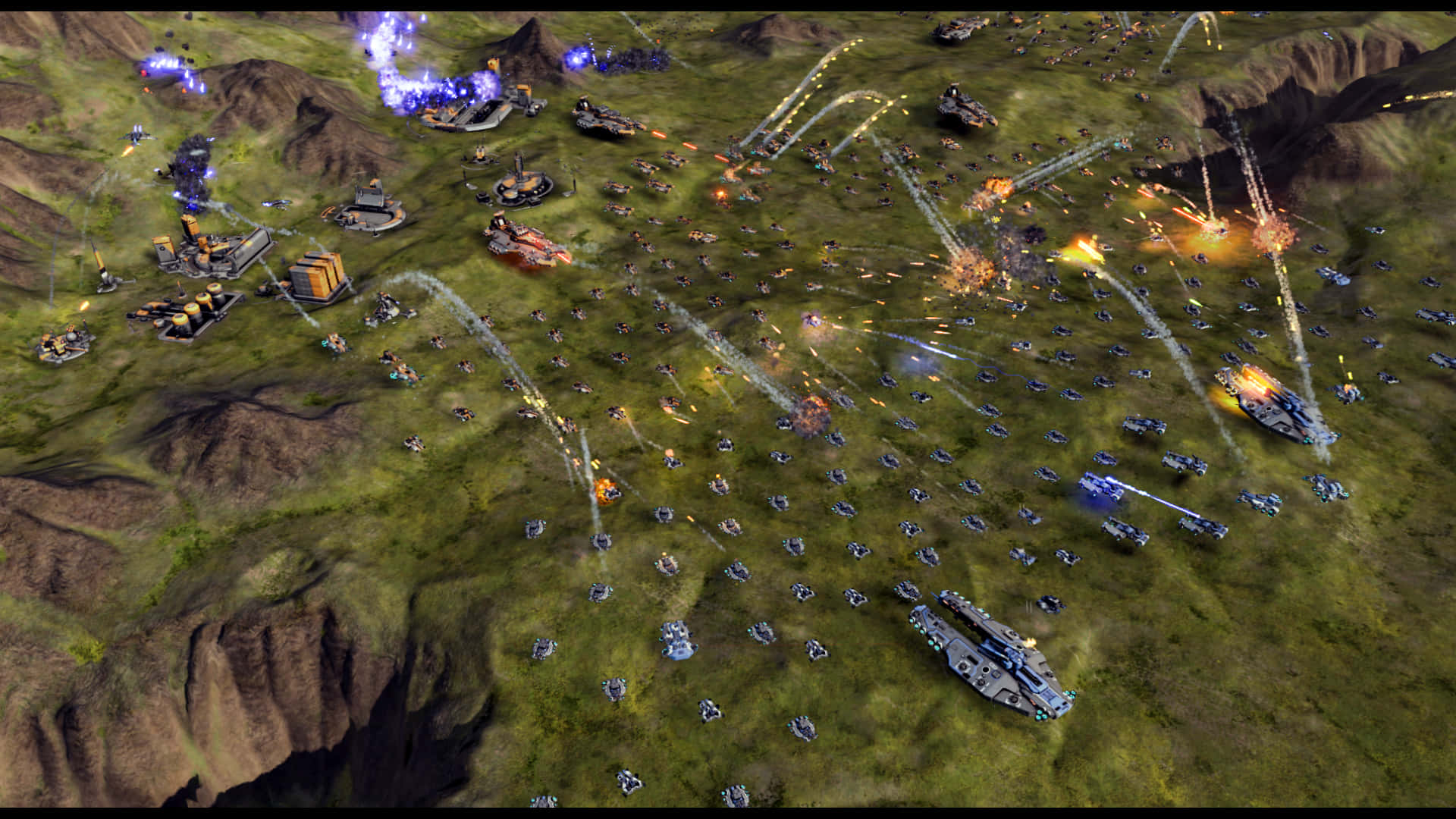 Et skærmbillede af en spil med et stort antal skibe og mennesker.