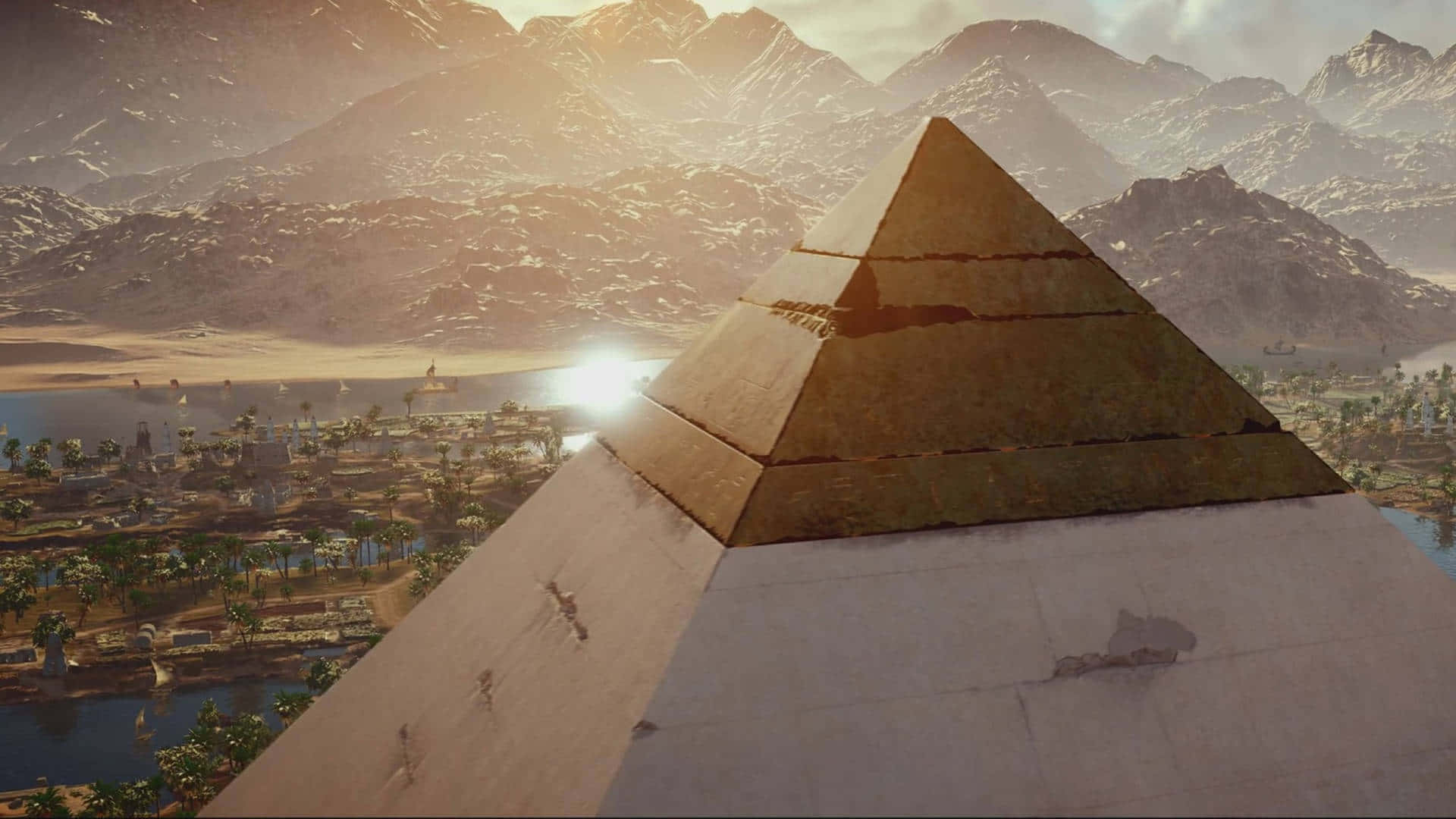 Fondode Pantalla 1920x1080 De Assassin's Creed Odyssey Con La Pirámide