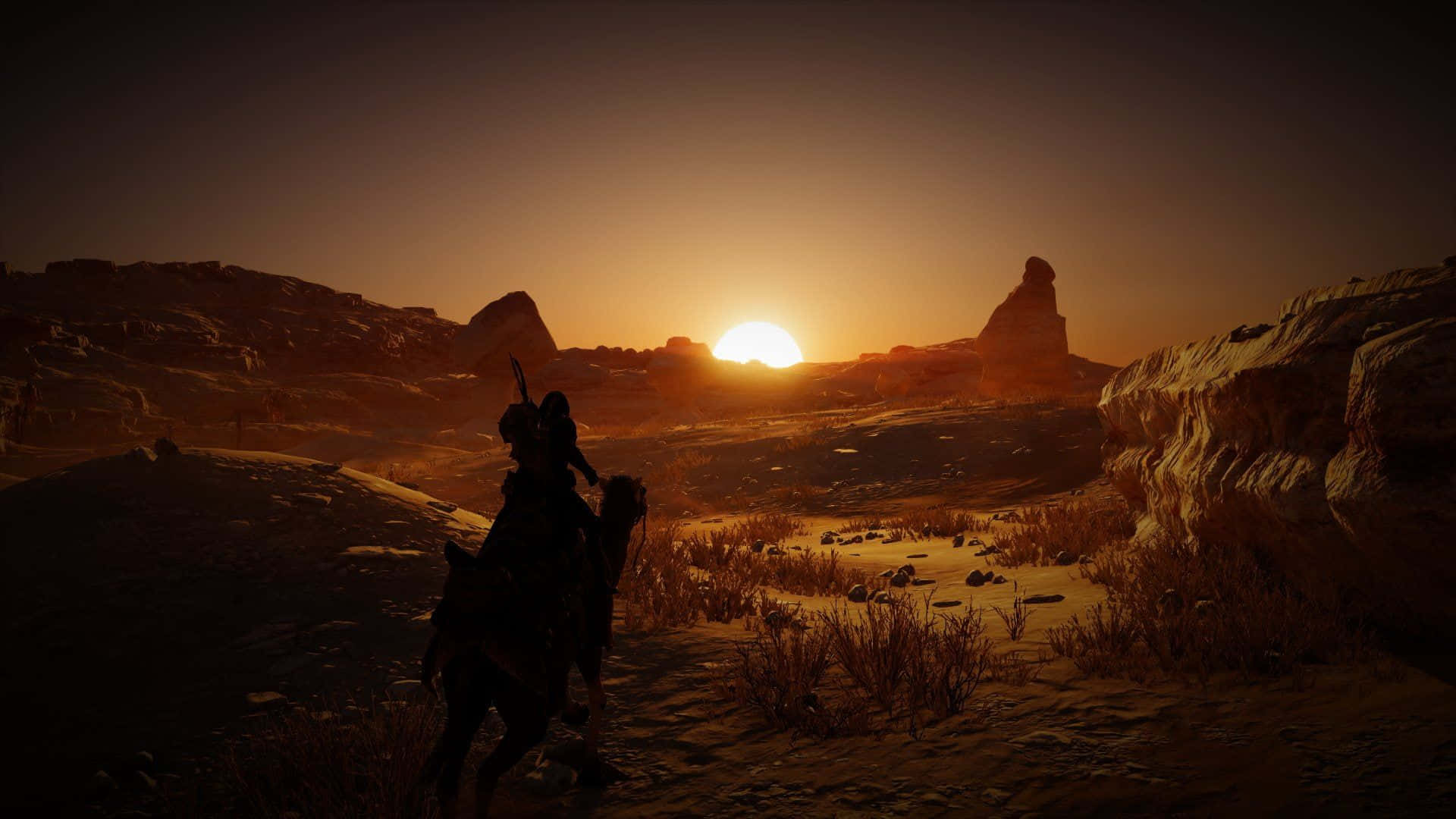 Sunset Scenery 1920x1080 Assassin's Creed Origins Background