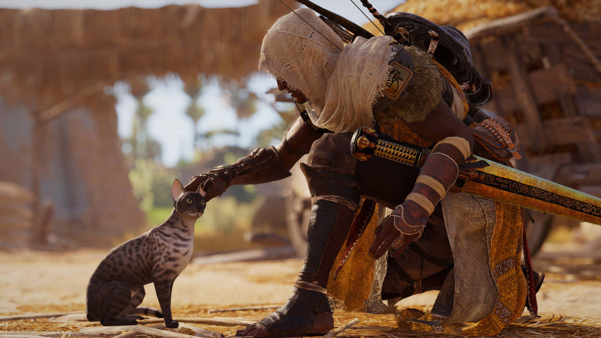 Bayek And Cat1920x1080 Assassin's Creed Origins Background