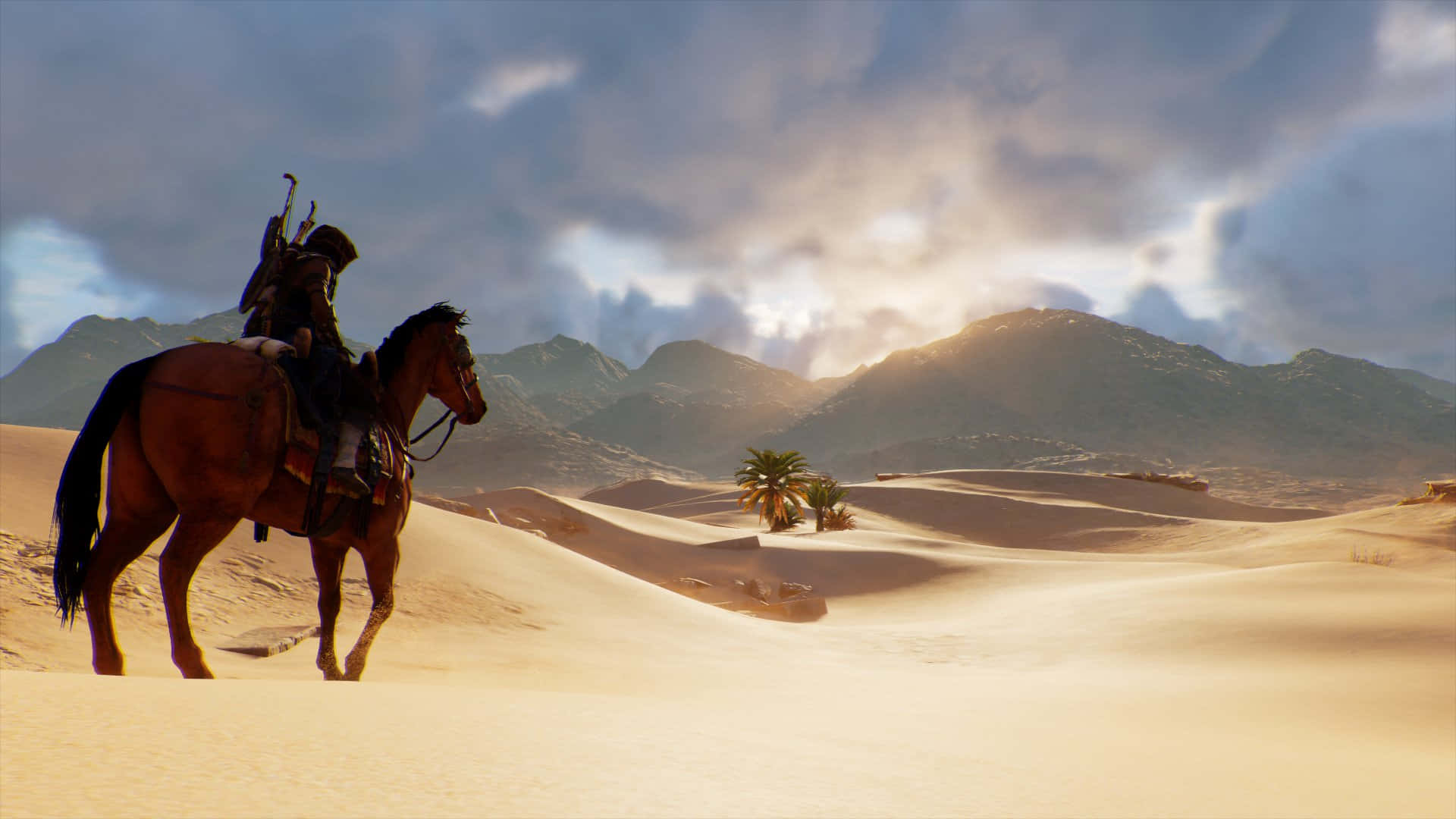 Bayek Horse 1920x1080 Assassin's Creed Origins Background