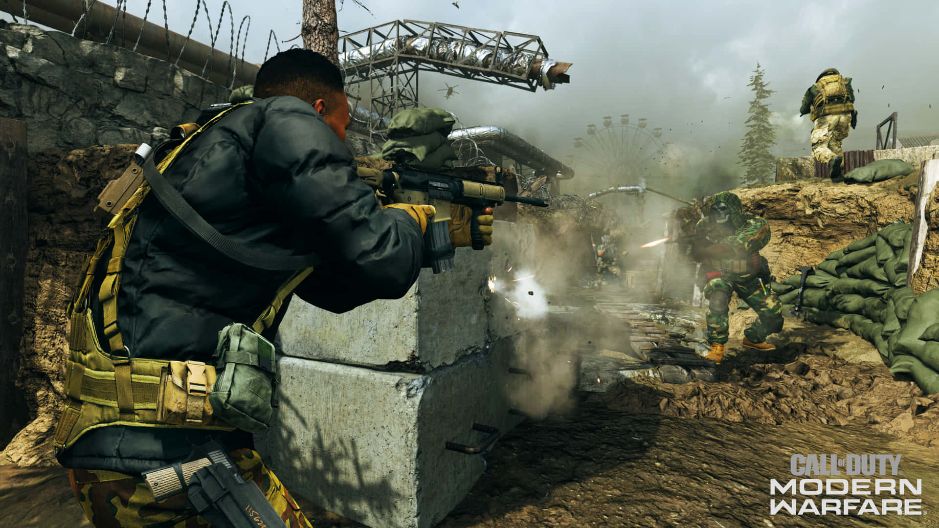 Upplevspännande Krigsaction Med Call Of Duty: Modern Warfare På Din Datorskärm Eller Mobilbakgrund.