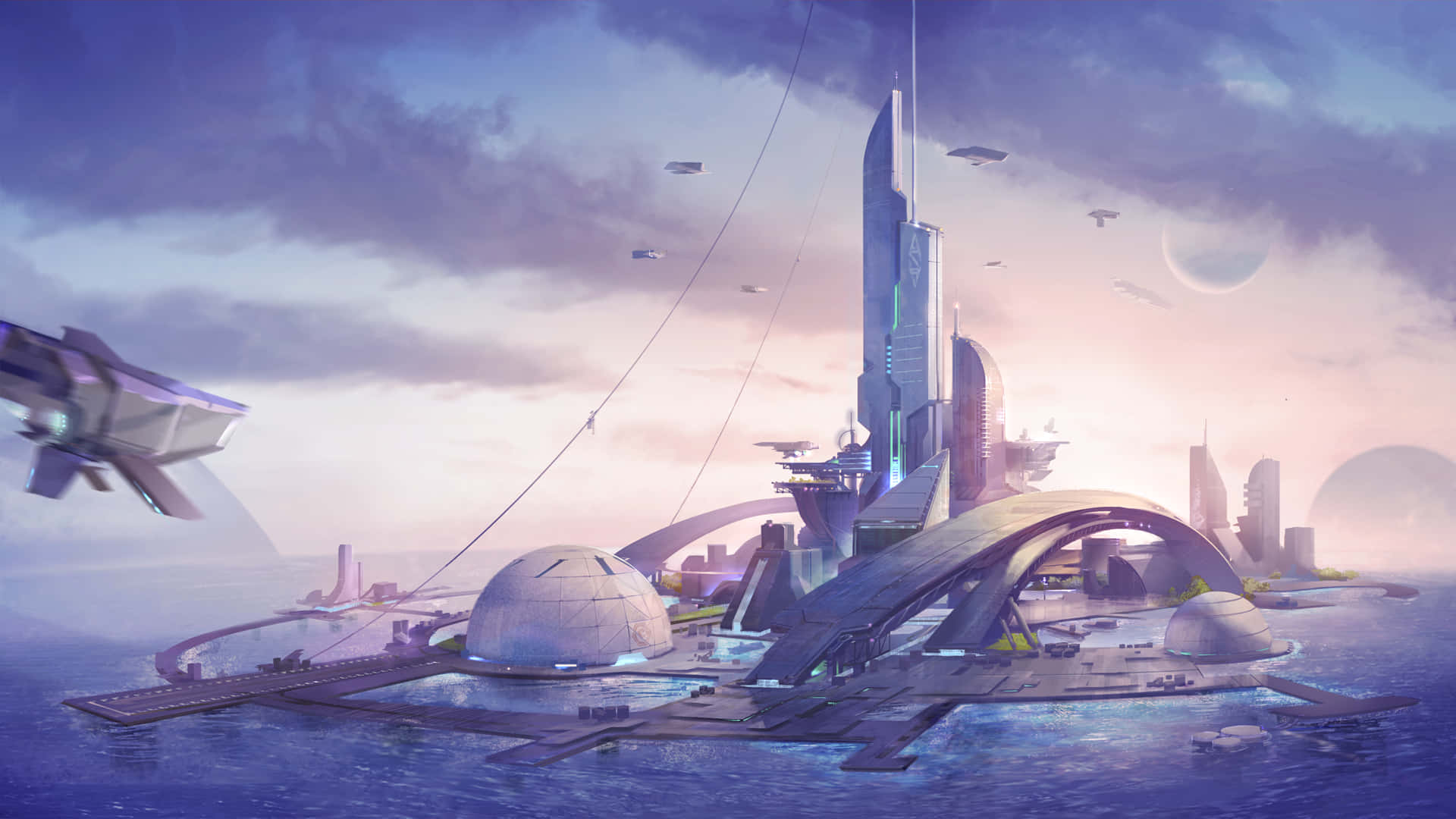 Futuristic City 1920x1080 Civilization Beyond Earth Background
