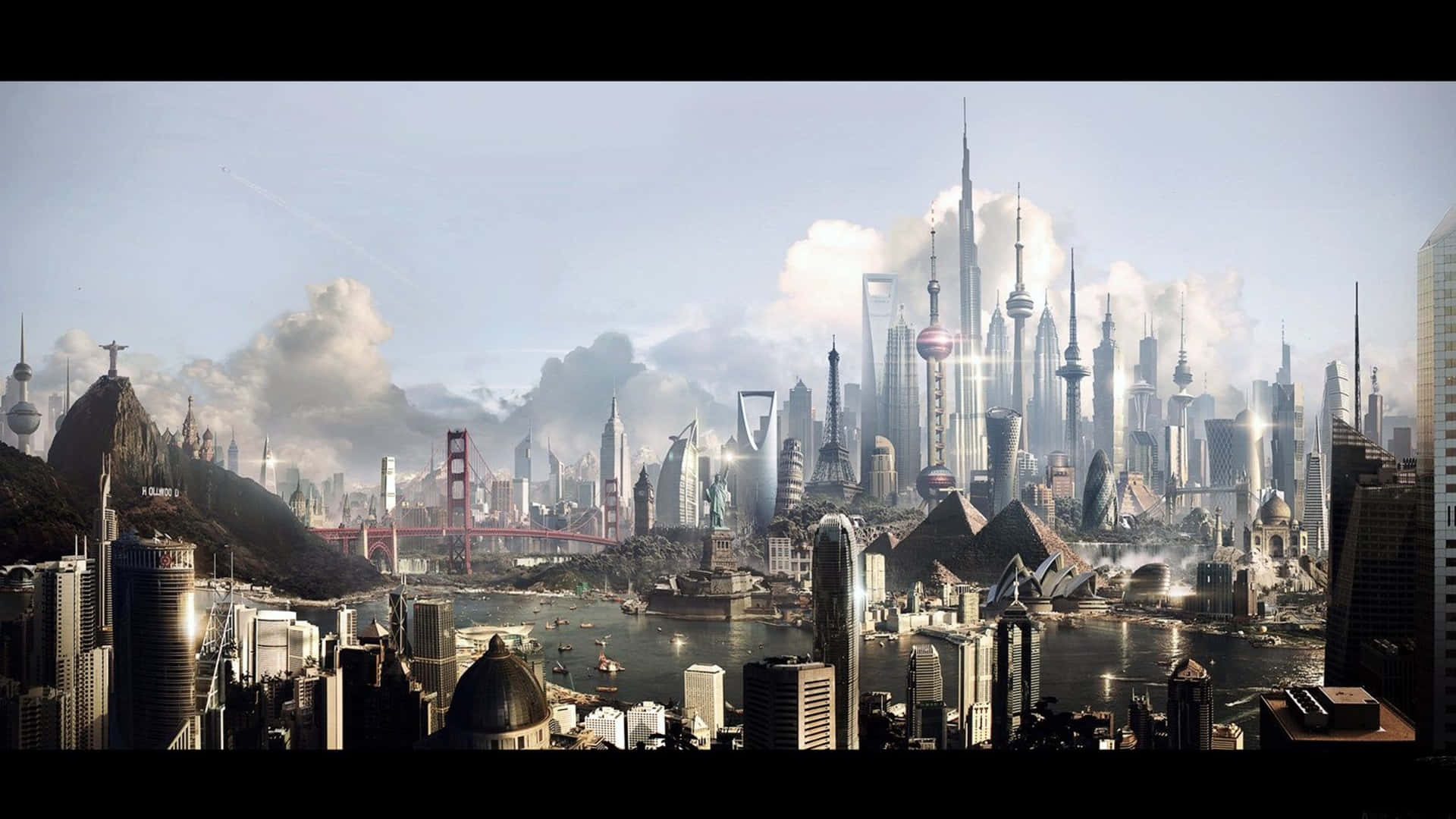 1920x1080 Civilization V Background Futuristic City Background