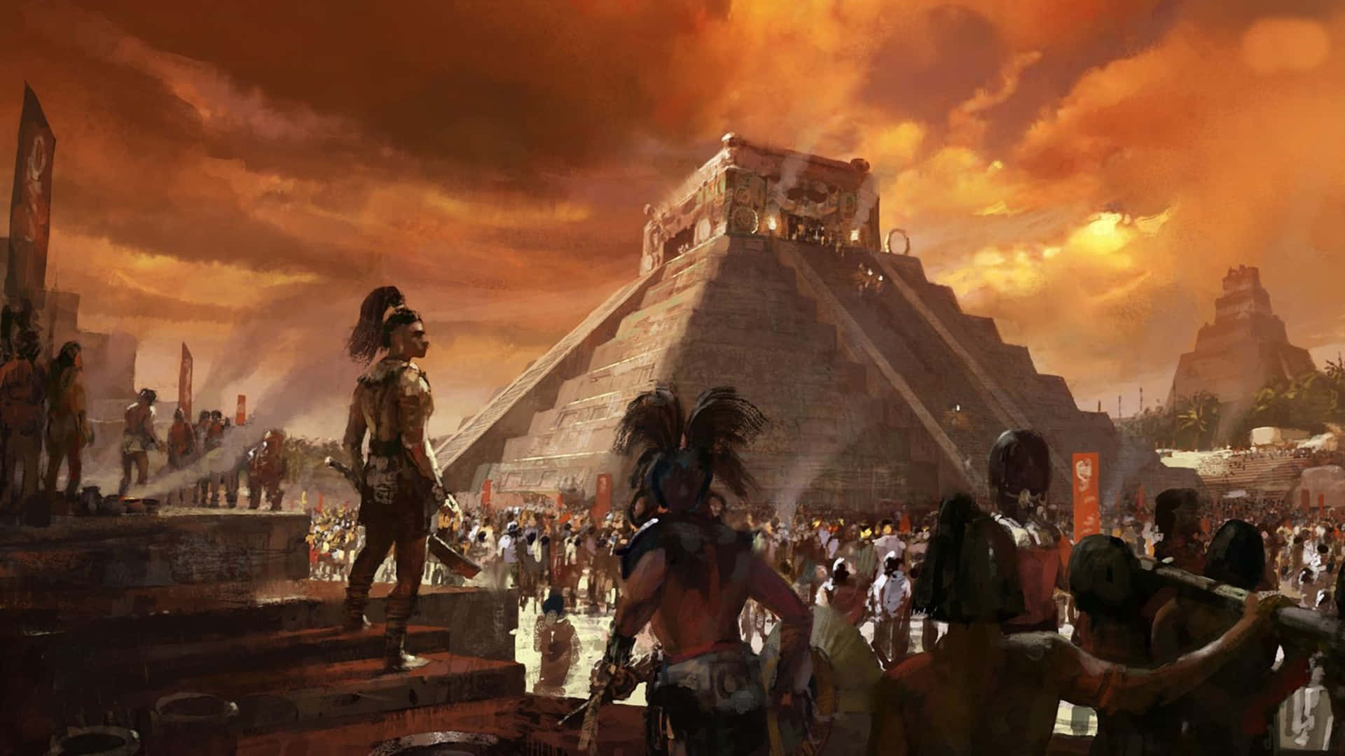 1920x1080 Civilization V Background The Mayan Civilization Background