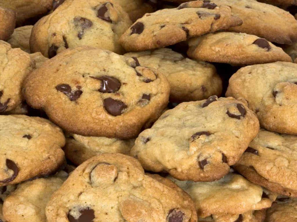 1920x1080 Cookies Background Chocolate Chip Cookies Bunched Up