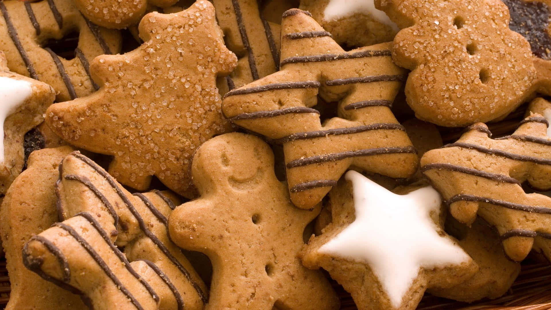 1920x1080 Cookies Background Cookies With Different Shapes For Christmas