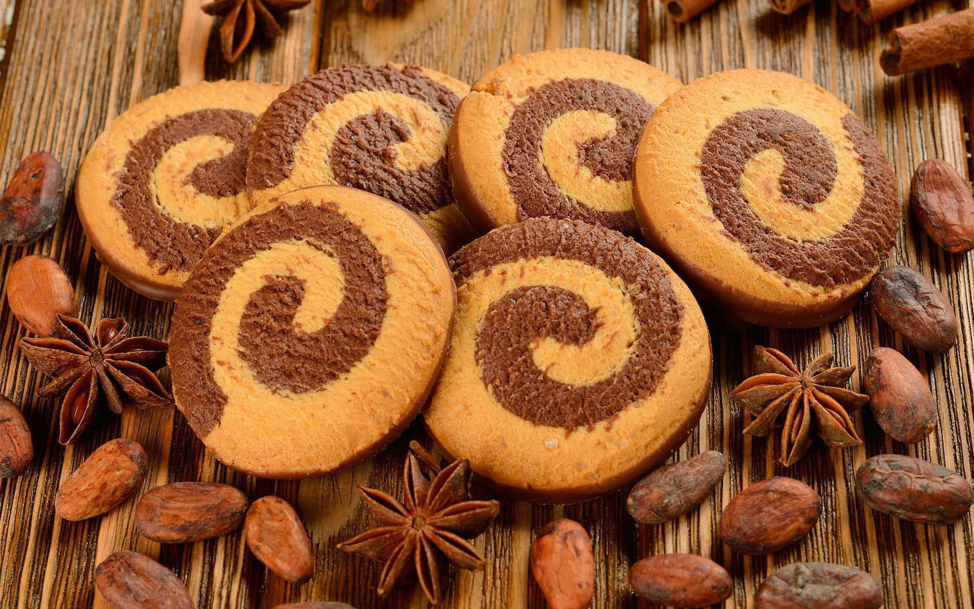 1920x1080 Baggrund Cookies med Spiral Design