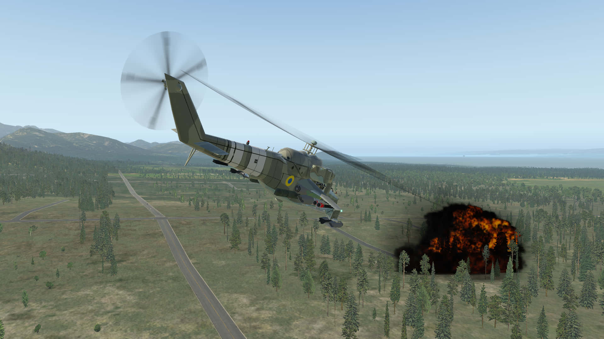 Helicopterexplosion 1920x1080 Dayz Epoch Mod Bakgrund