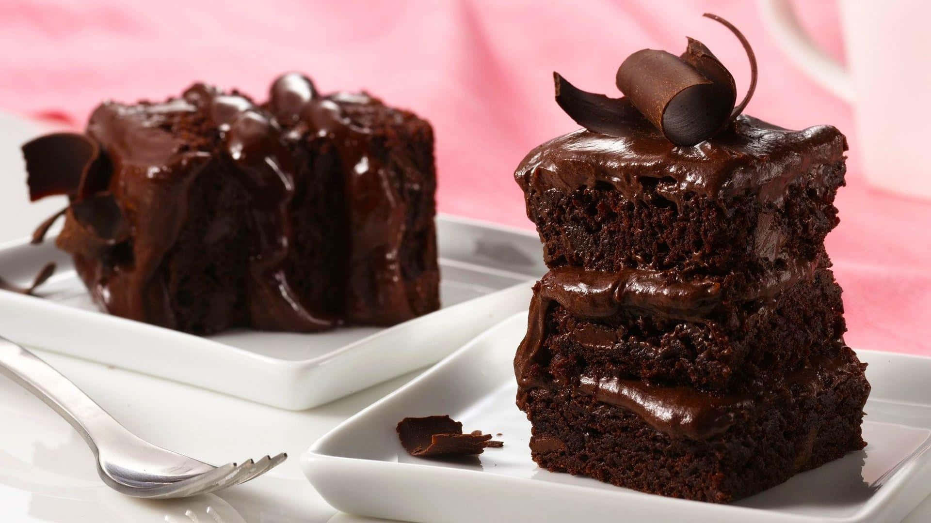 1920x1080 Desserts Background Fudgy Chocolate Cake Background