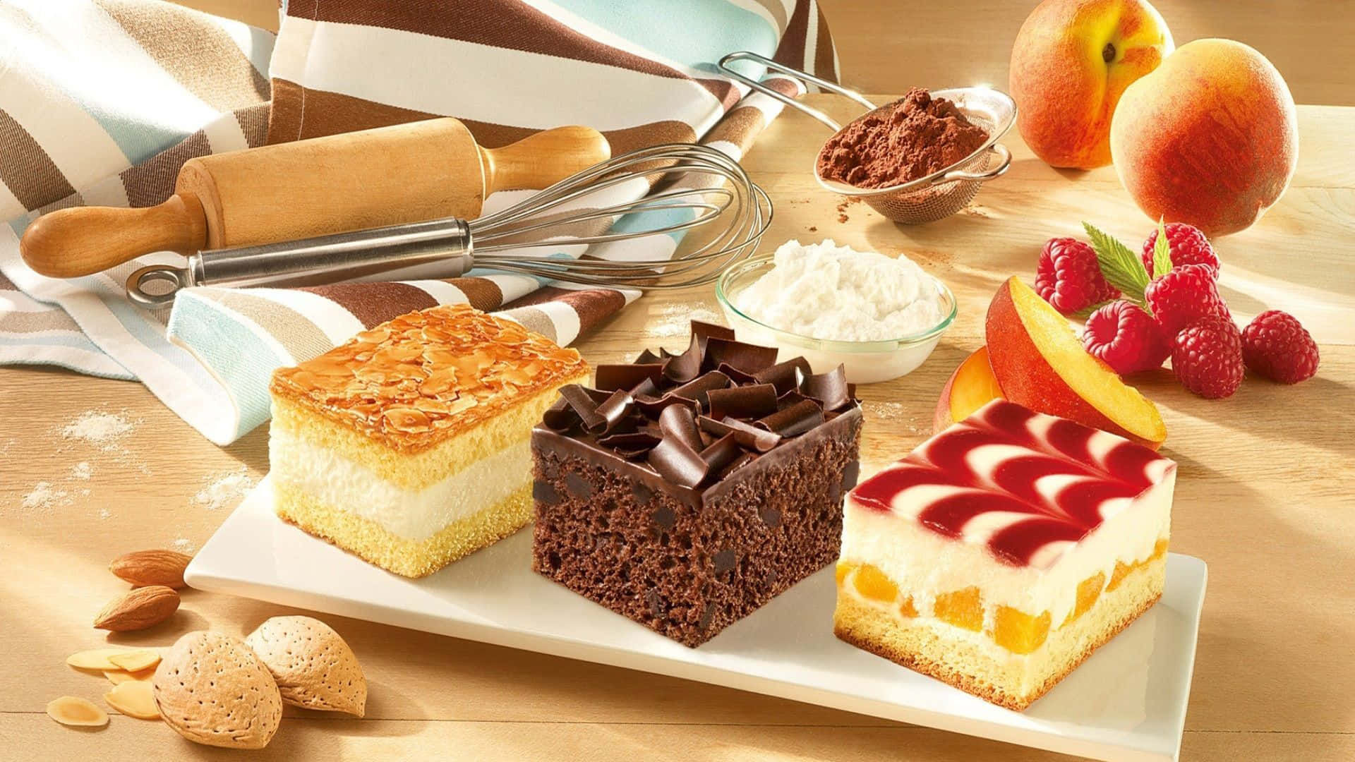 1920x1080 Desserts Background Cake In Tray Background