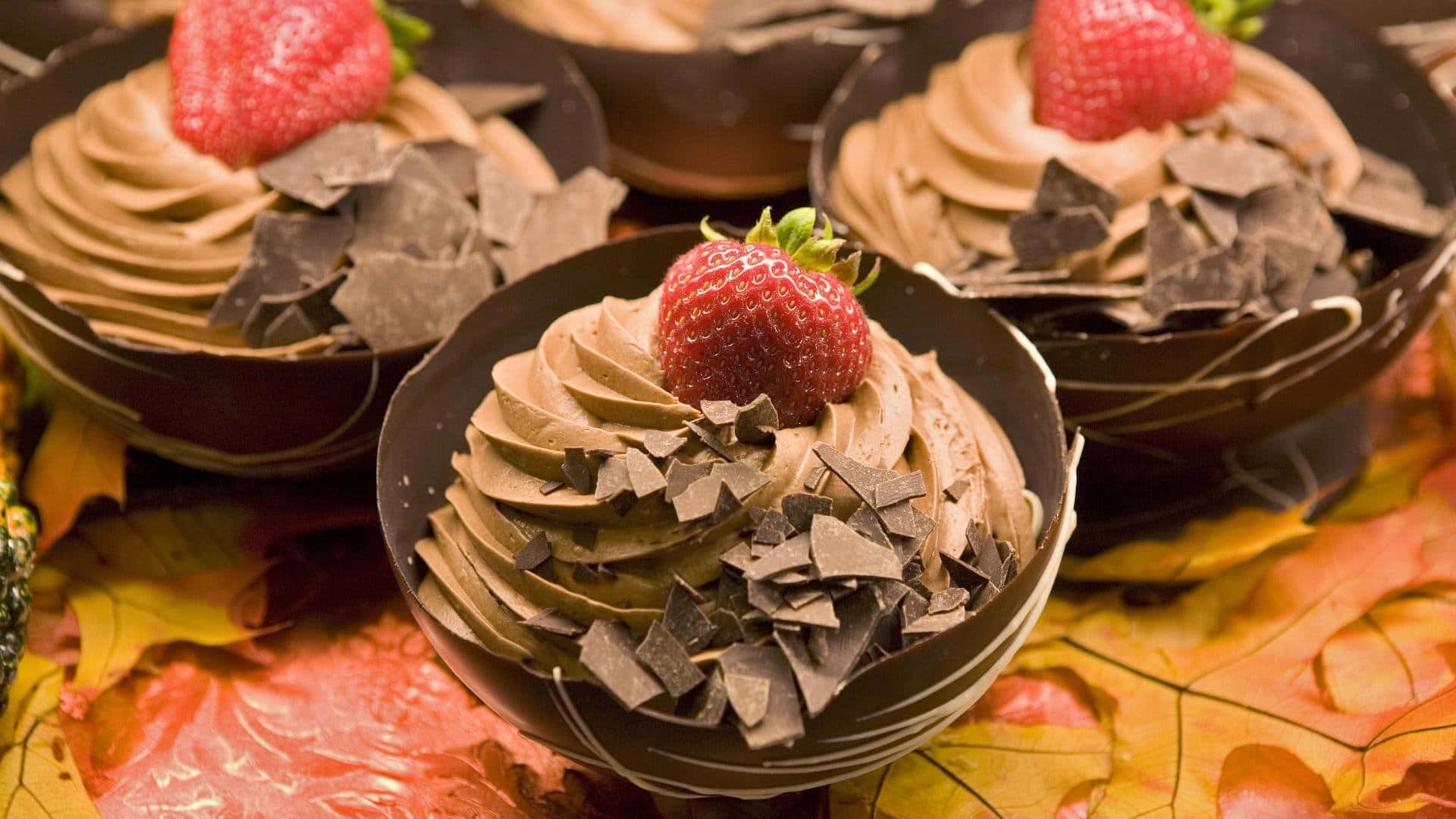 1920x1080 Desserts Background Chocolate Bowl Background