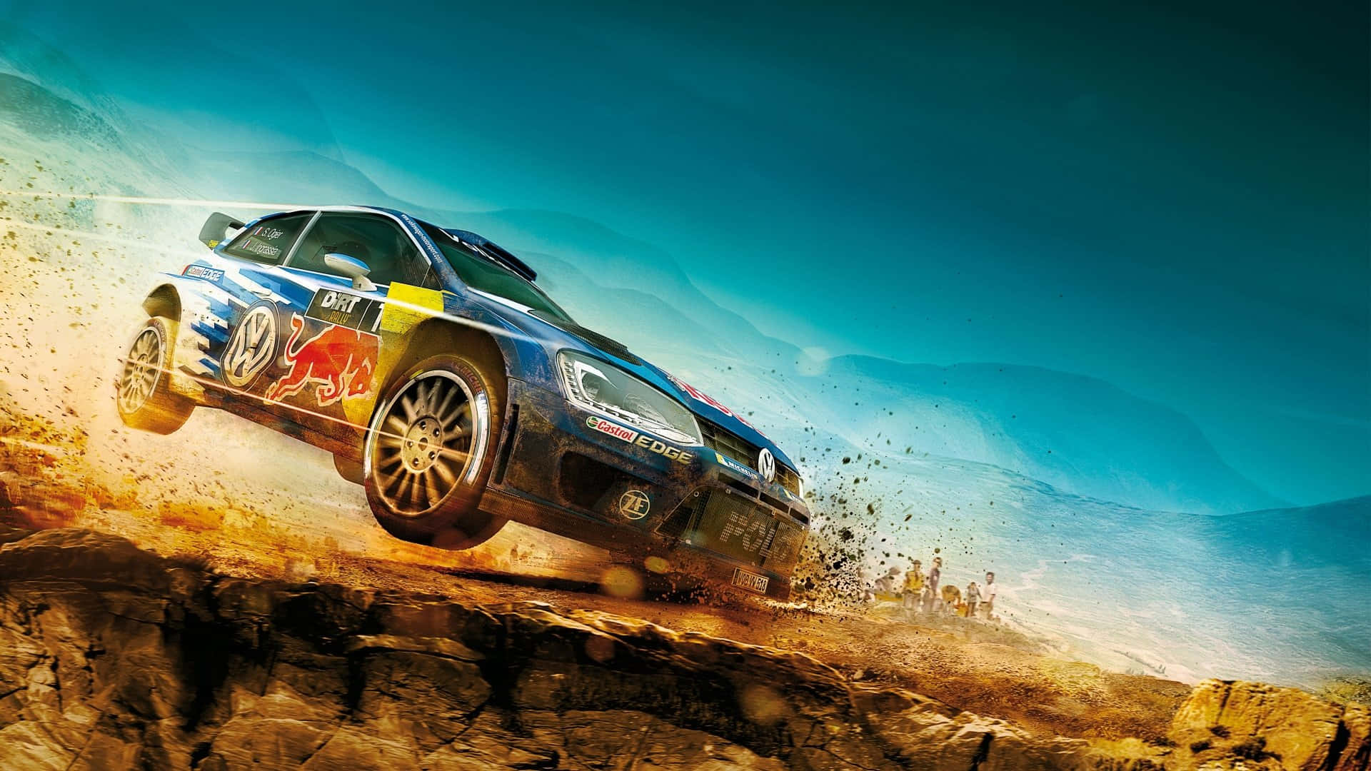 "Take on rocky terrain in Dirt Rally"
