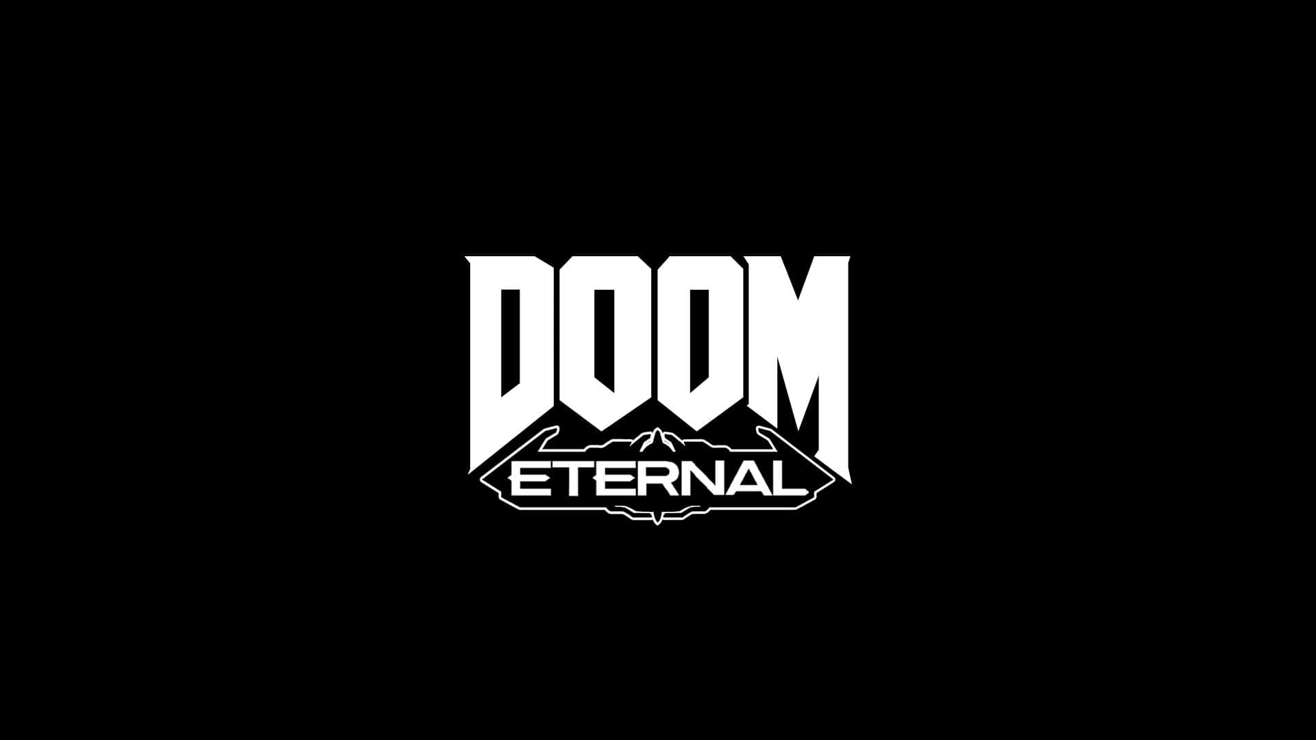 1920x1080 White Doom Eternal Logo Background