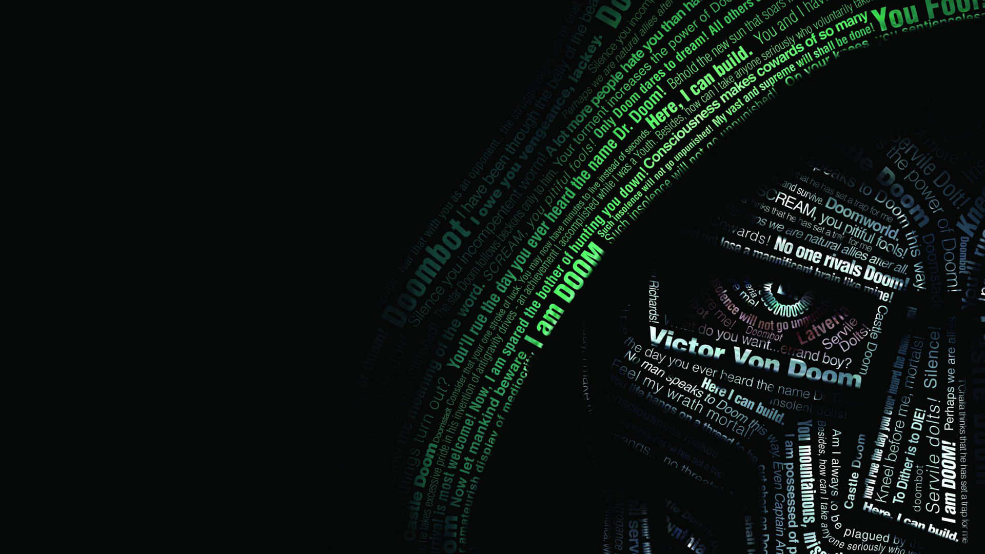 1920x1080 Doctor Doom With Words Written On His Face Background