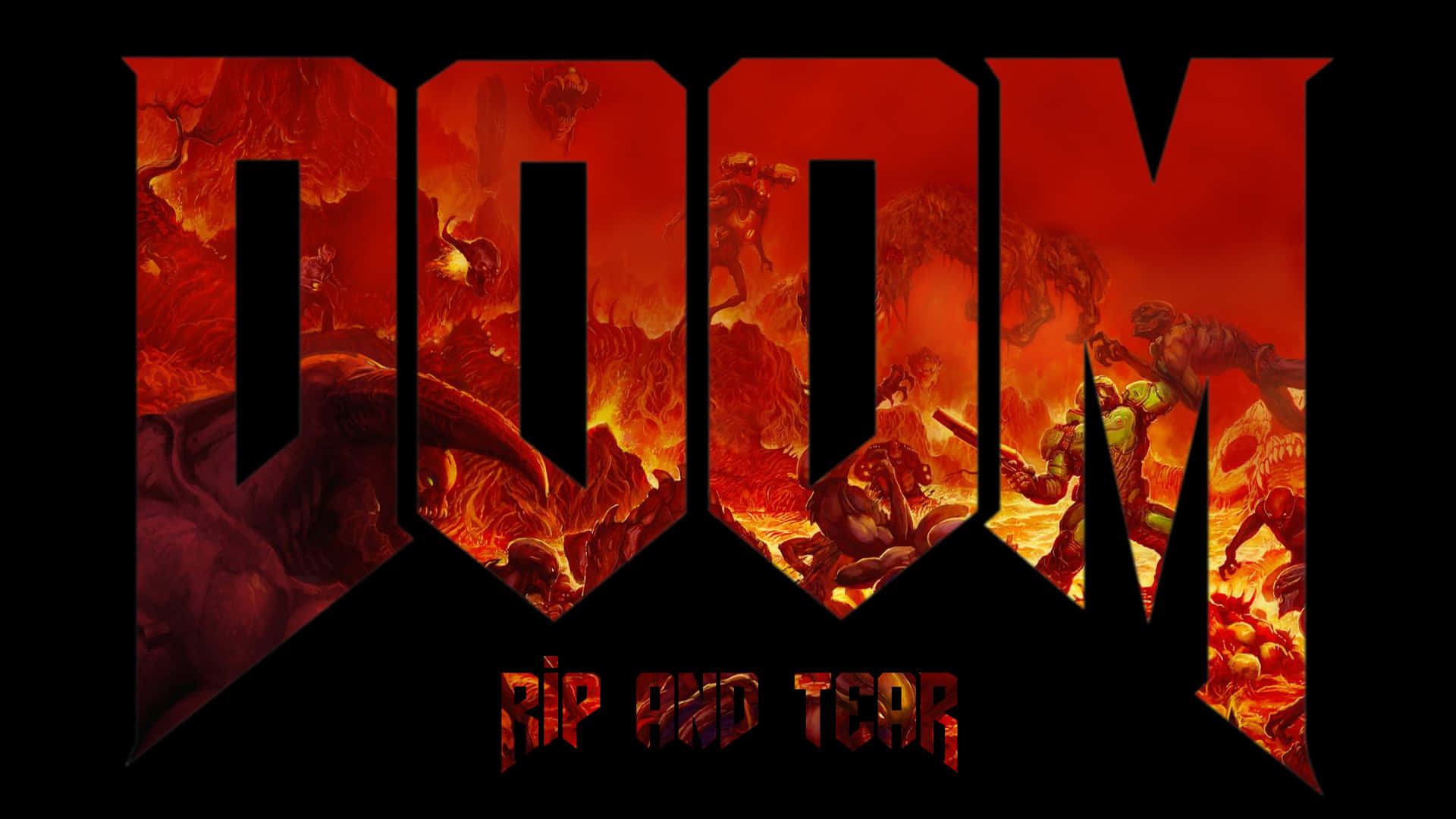 1920x1080 Doom Rip And Tear Poster Background