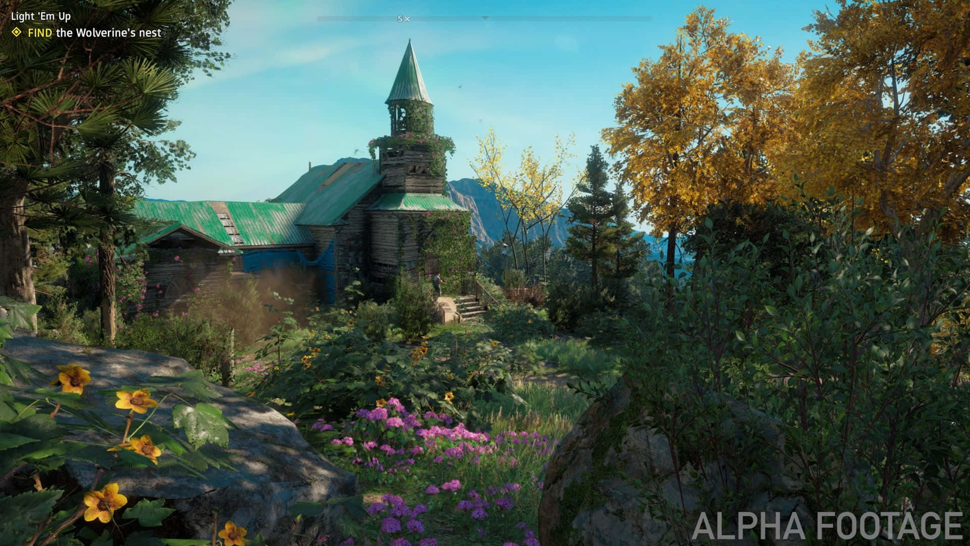 A Screenshot Of A Church In The Forest