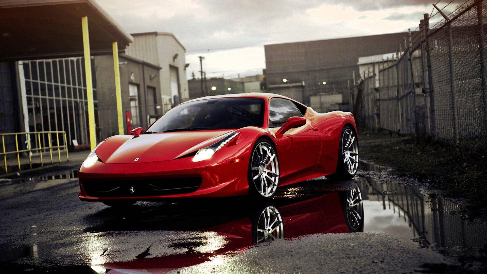 "Italian Luxury - A Classic Red Ferrari" Wallpaper