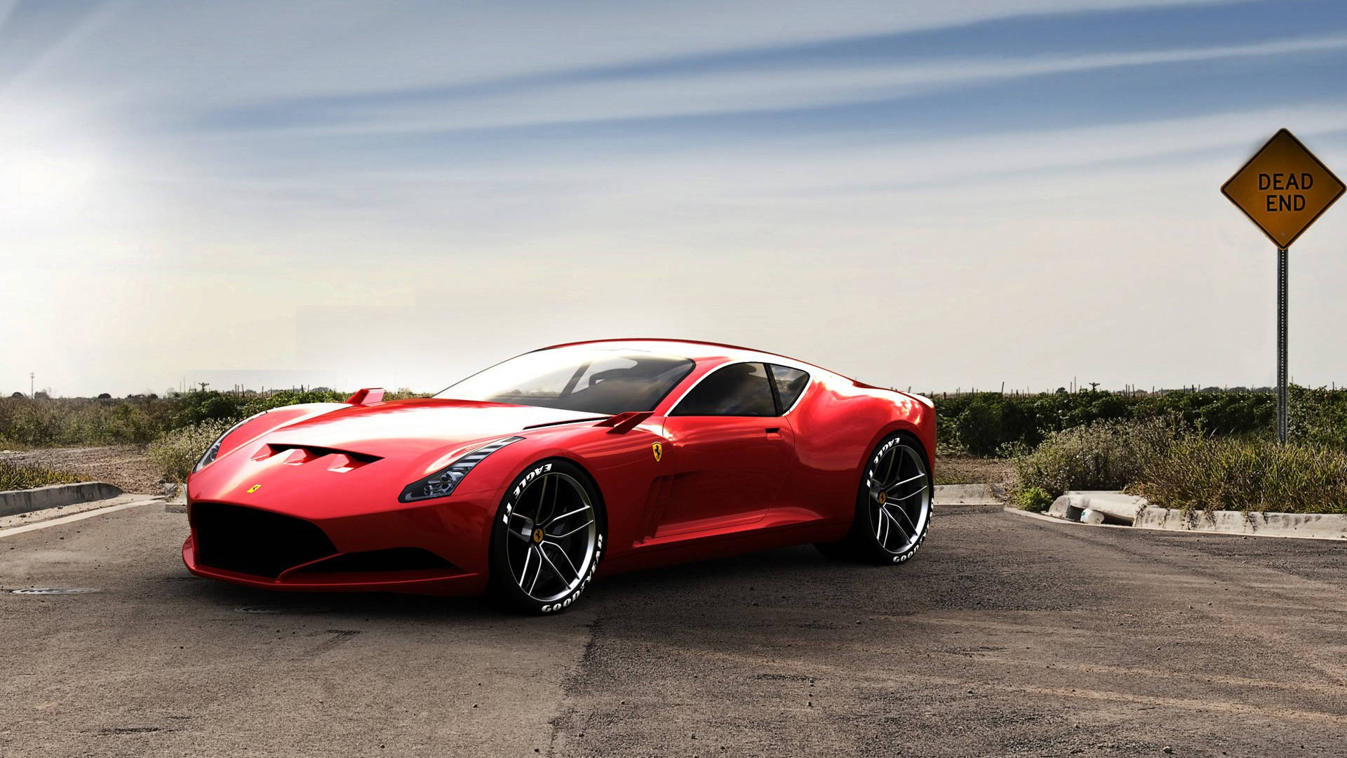"Feel the power of a Ferrari" Wallpaper