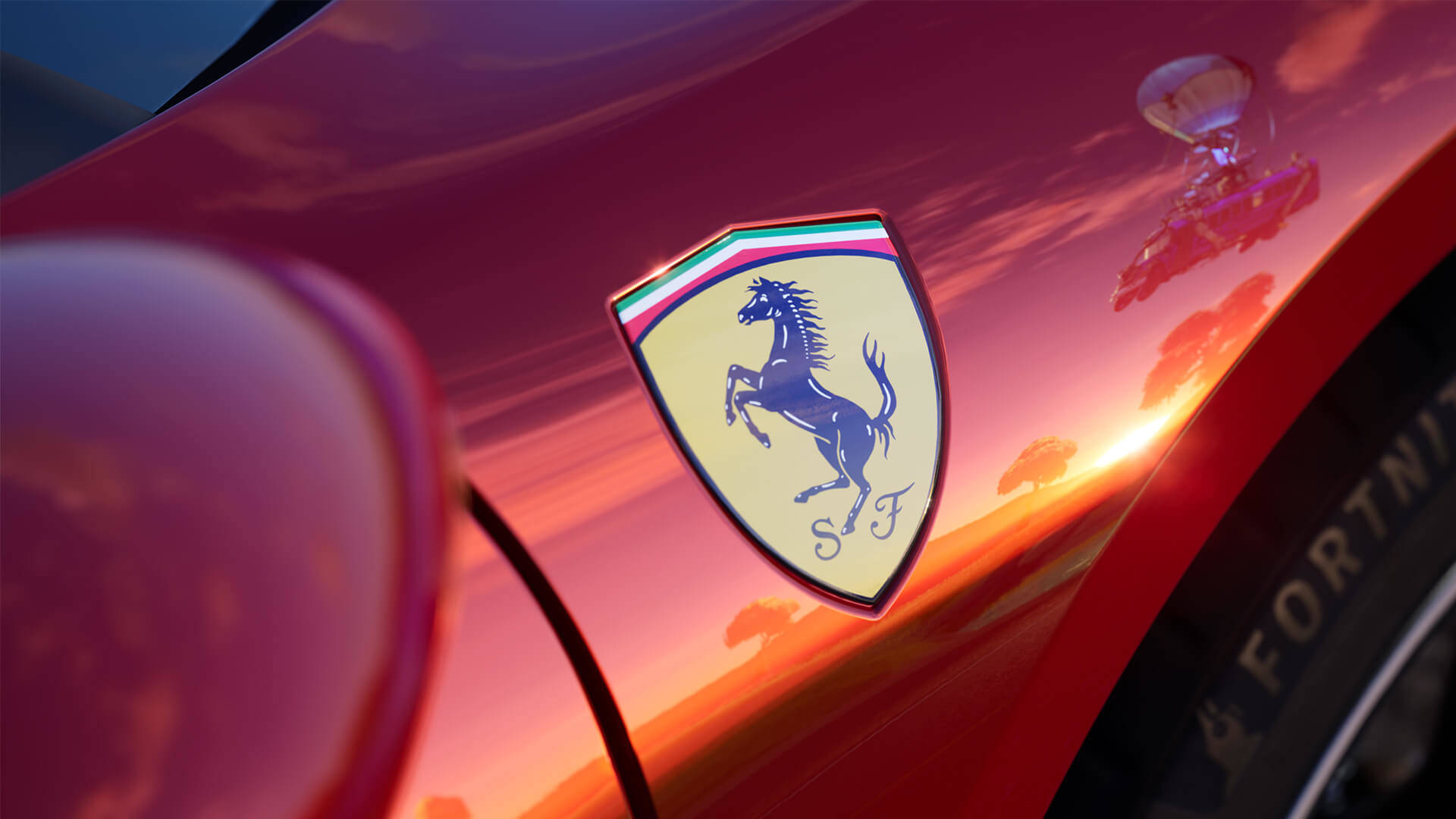 "Experience the thrill of a Ferrari on the open road." Wallpaper