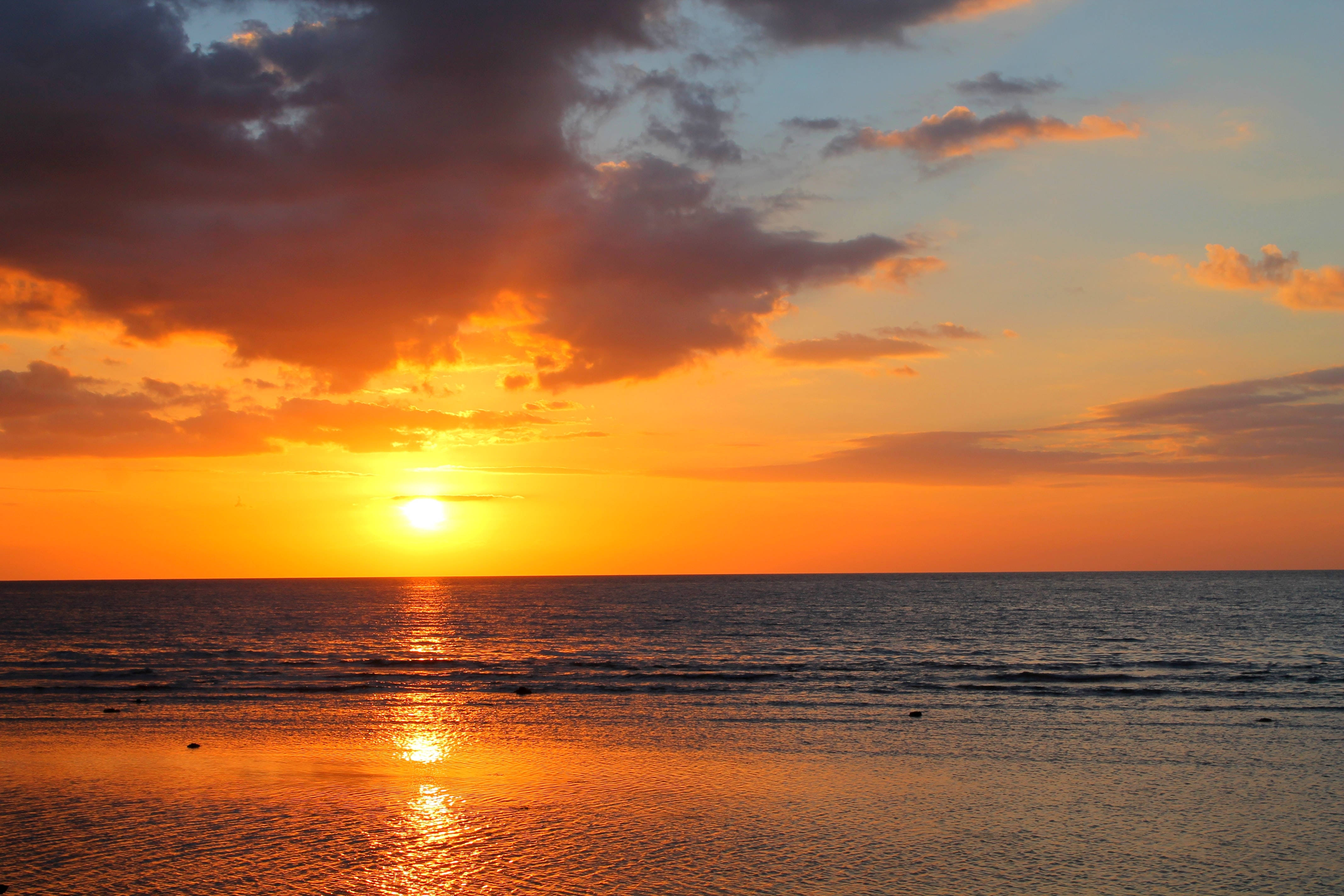 1920x1080 HD Beach Desktop Sunset On The Horizon Wallpaper