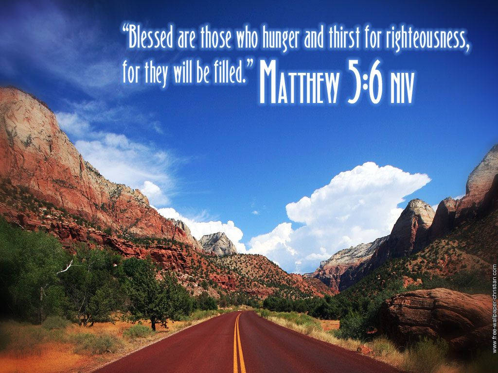 1920x1080 HD Biblical Matthew 5:6 NIV Wallpaper