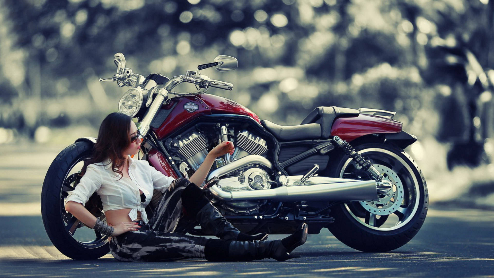 1920x1080hd Motos Harley-davidson Rojas Fondo de pantalla
