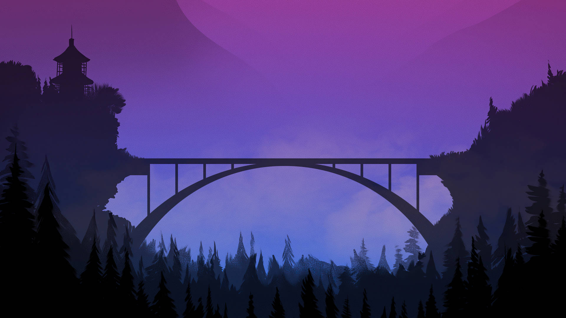 1920x1080 Hd Connecting Bridge Purple Background