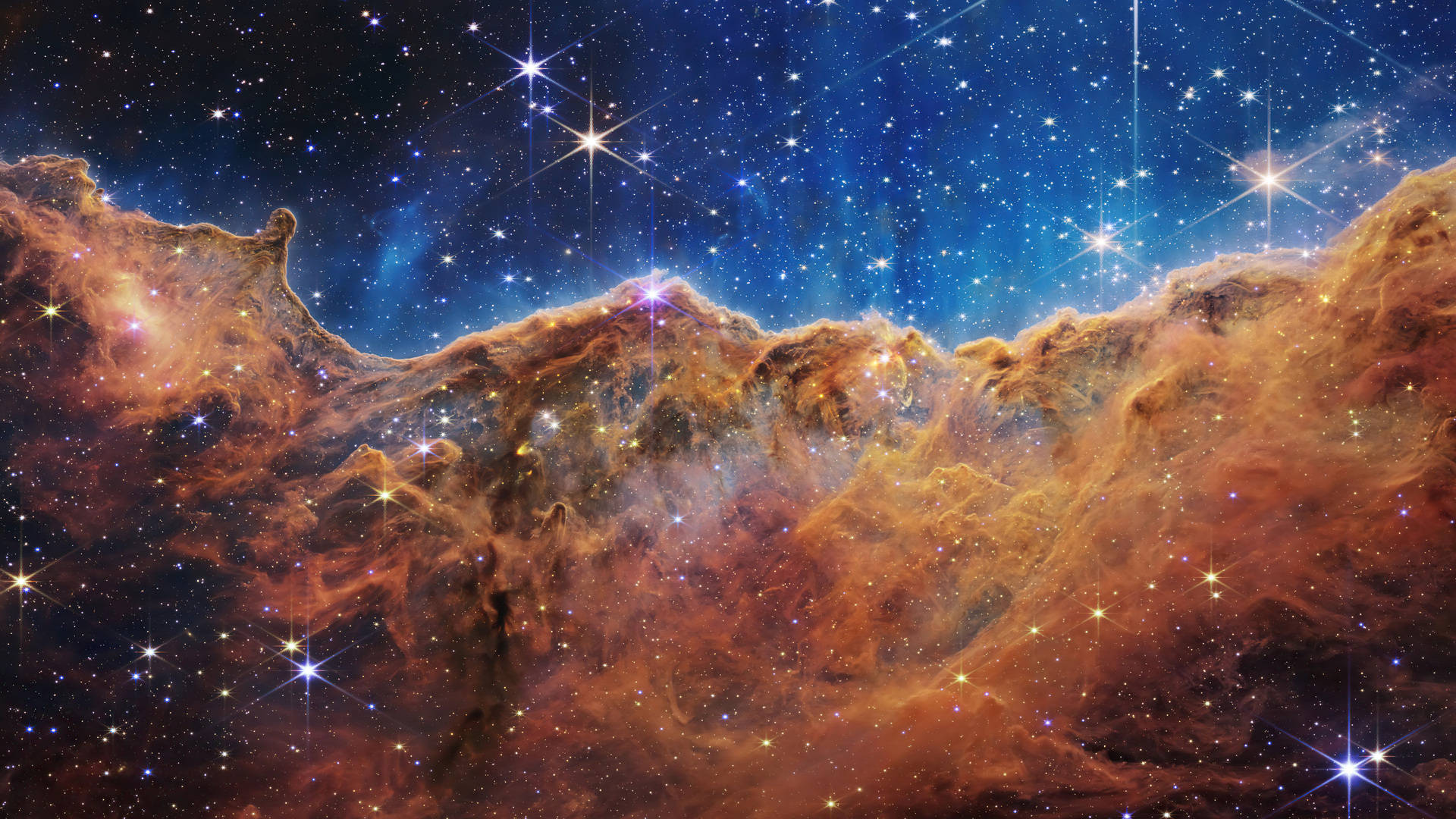 1920x1080 Hd James Webb Cosmic Cliffs Background