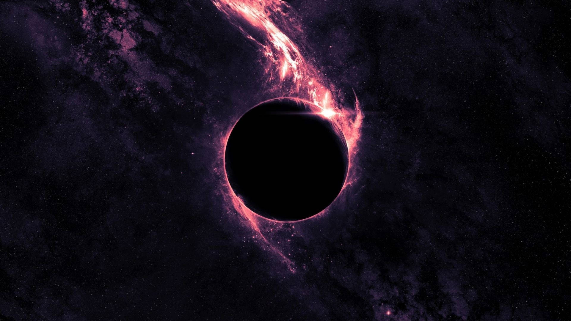 Pink Lights And Black Hole 1920x1080 HD Space Wallpaper