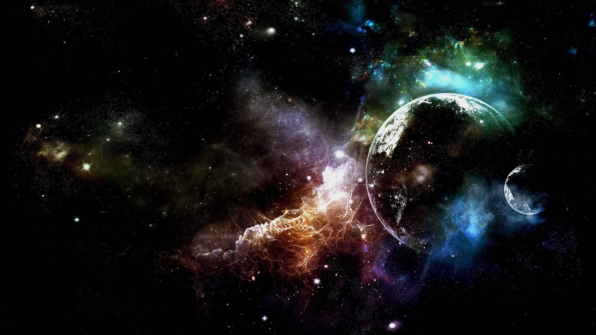 Nubesde Nebulosas Coloridas 1920x1080 Hd Espacio Fondo de pantalla