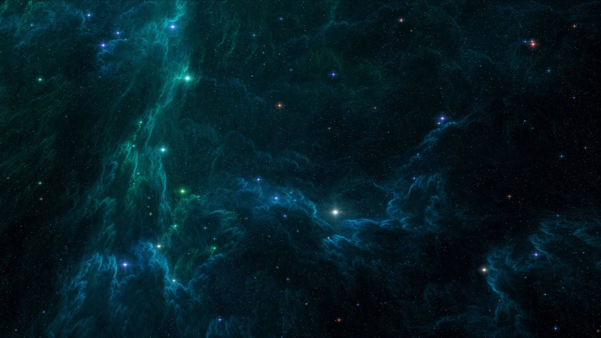 Blauegrüne Nebula 1920x1080 Hd Weltraum Wallpaper