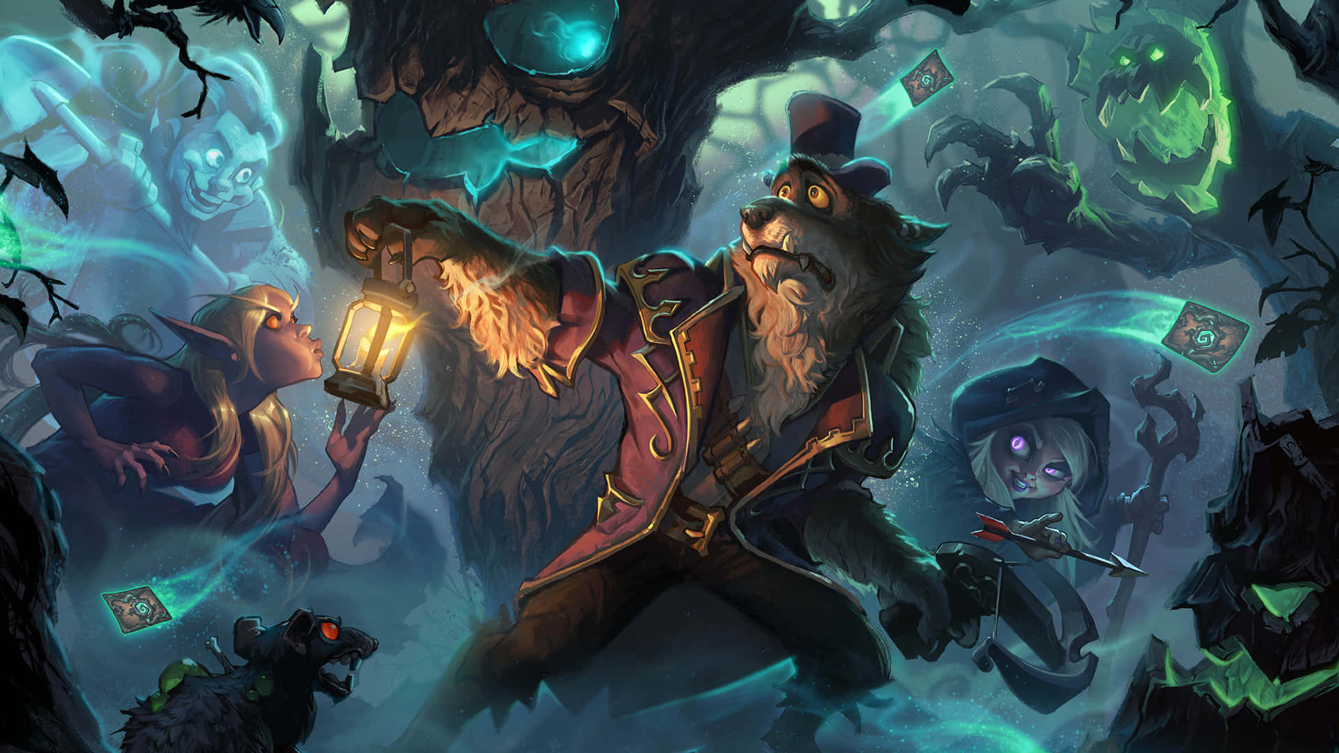 A Priest takes on a Shaman in the World of Warcraft Trading Card Game - Hearthstone