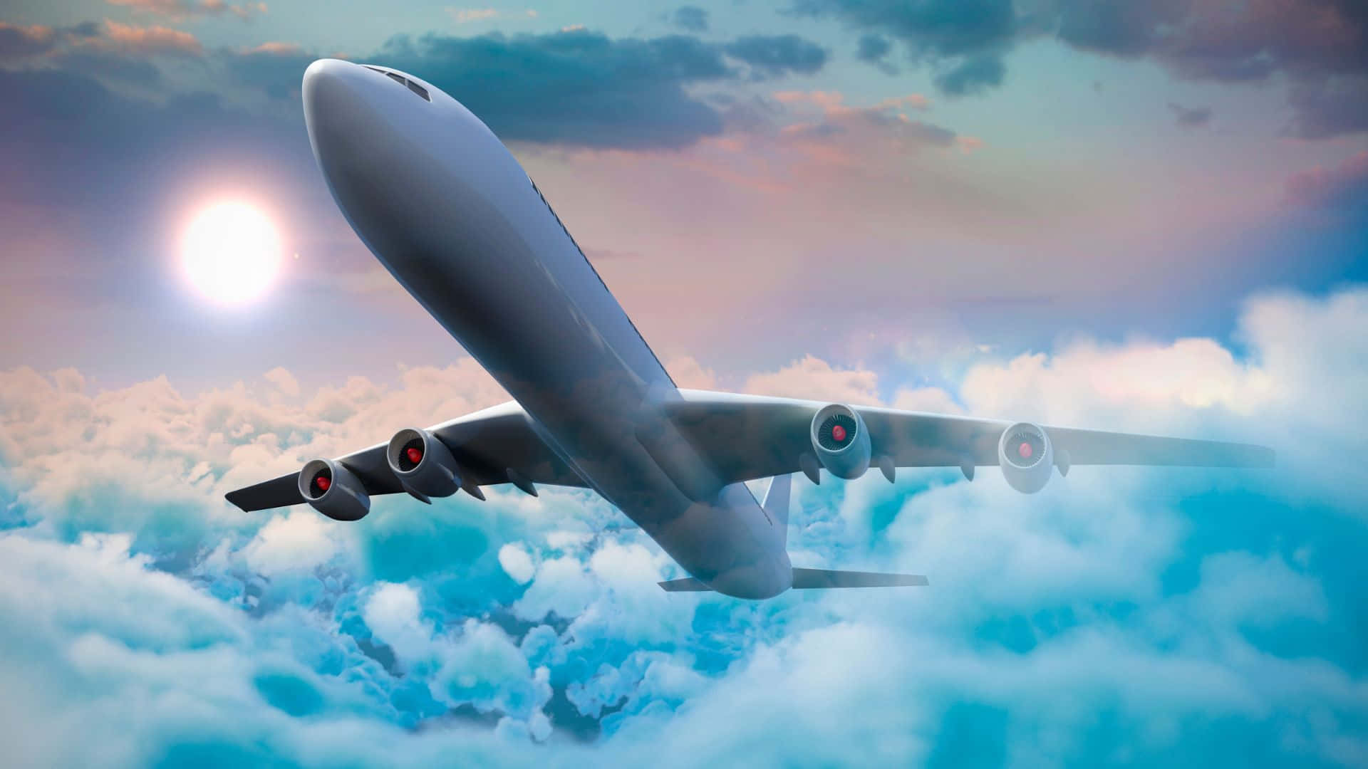 Iflyg: Luftbild Av Jumbo-jets På Himlen