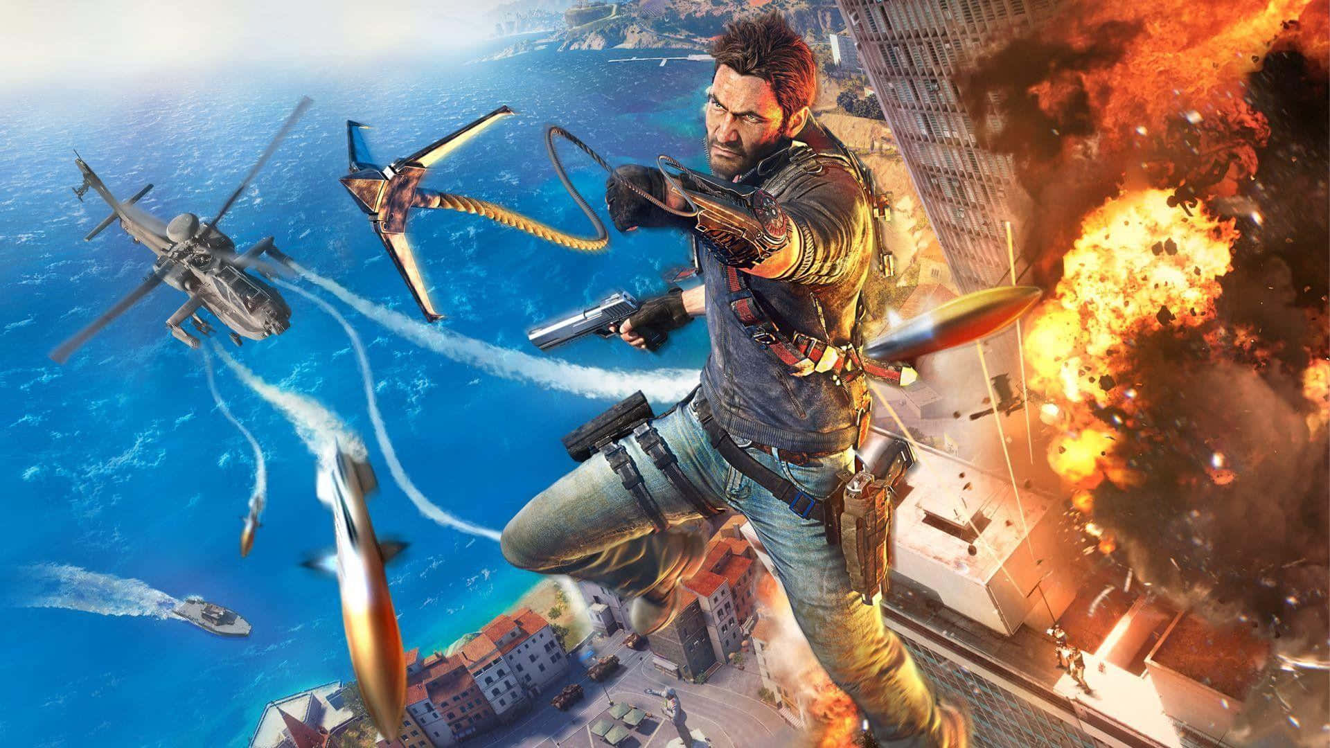 1920x1080 Just Cause 4 Baggrund Helicopter View