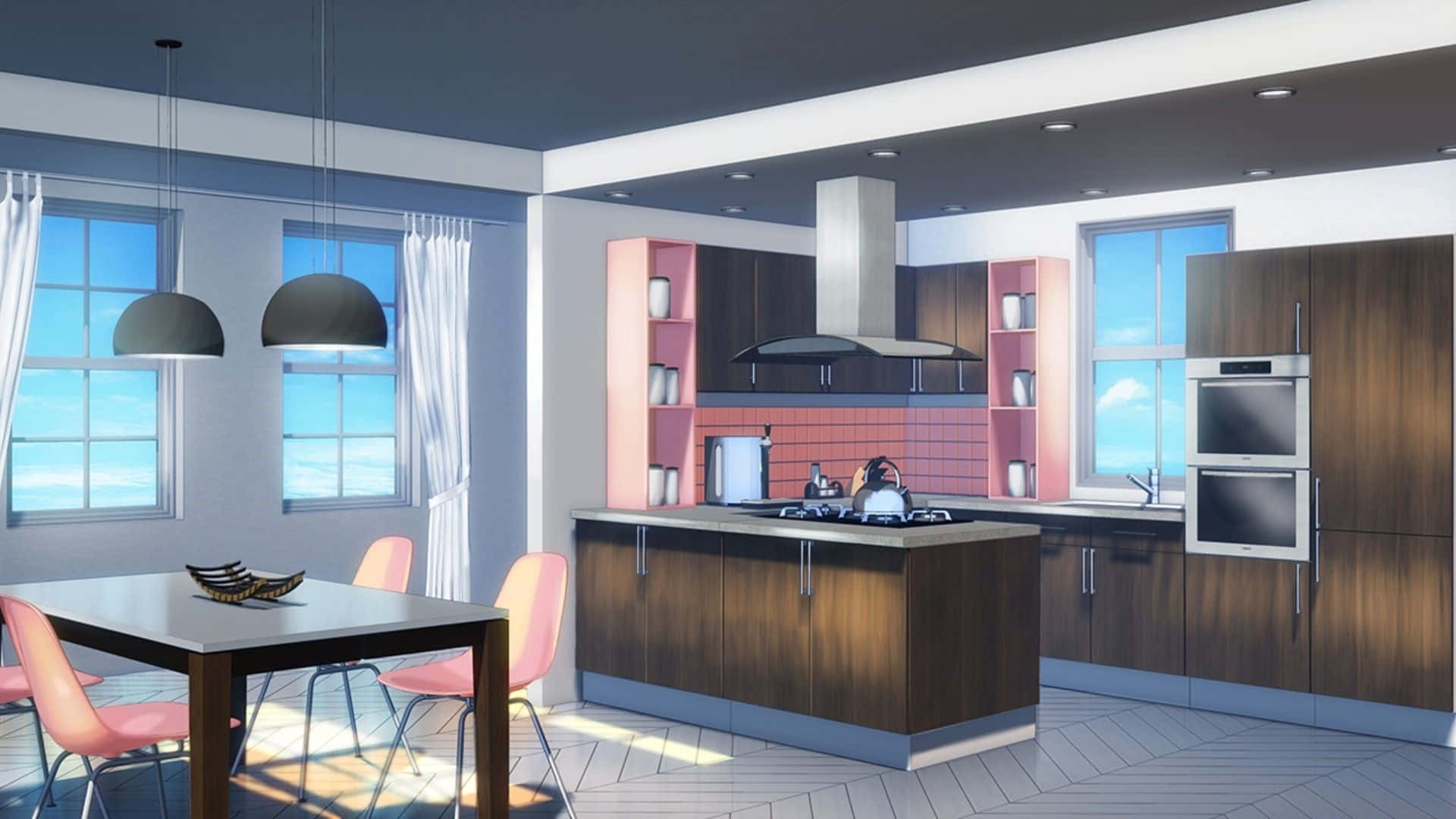 kitchen in anime style