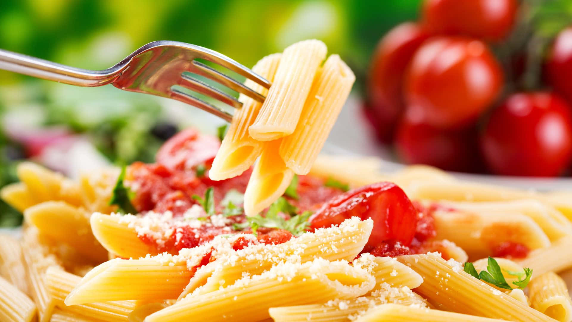 Tomato Penne 1920x1080 Pasta Background With Cheese
