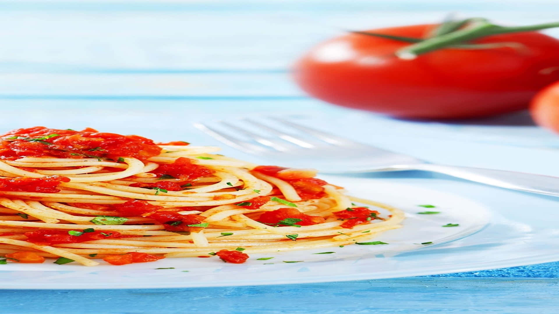 Fresh Tomato Basil Spaghetti 1920x1080 Pasta Background