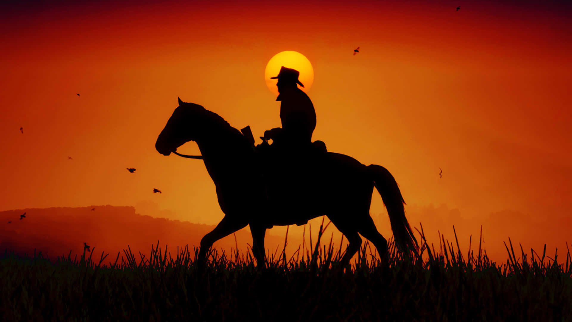Sheriff Riding A Horse 1920x1080 Red Dead Redemption 2 Background