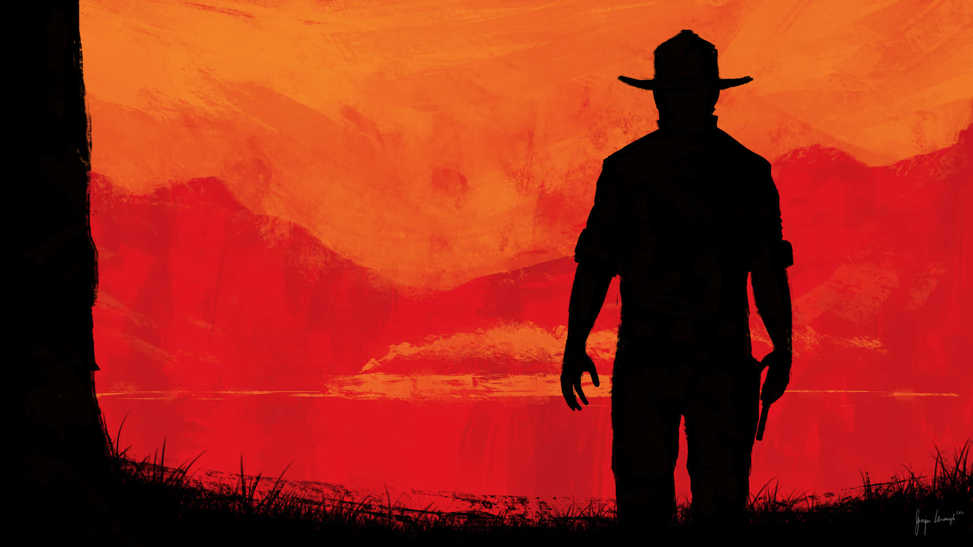 Landscape Sheriff Shadow 1920x1080 Red Dead Redemption 2 Background