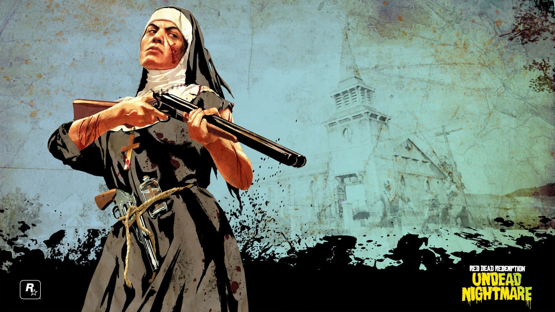Nun With Shotgun 1920x1080 Red Dead Redemption 2 Background