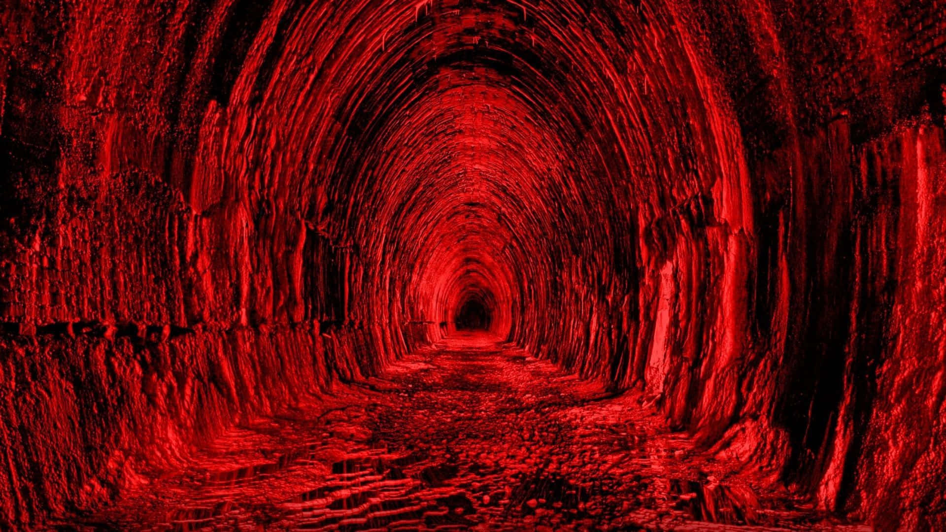 1920x1080 Red Hell Tunnel Wallpaper