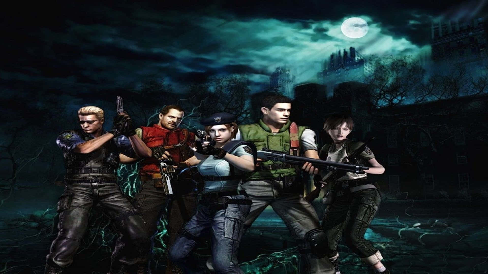 1920x1080 Resident Evil 2 Baggrund Original Cast.