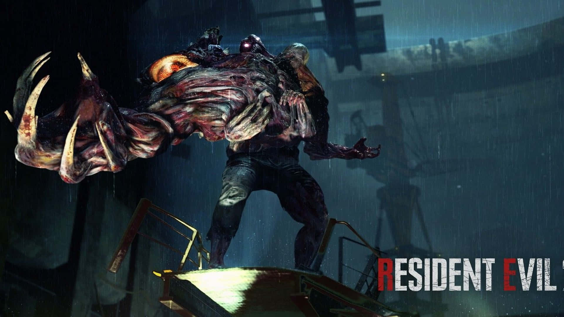 1920x1080 Resident Evil 2 Background Nemesis Huge Claws