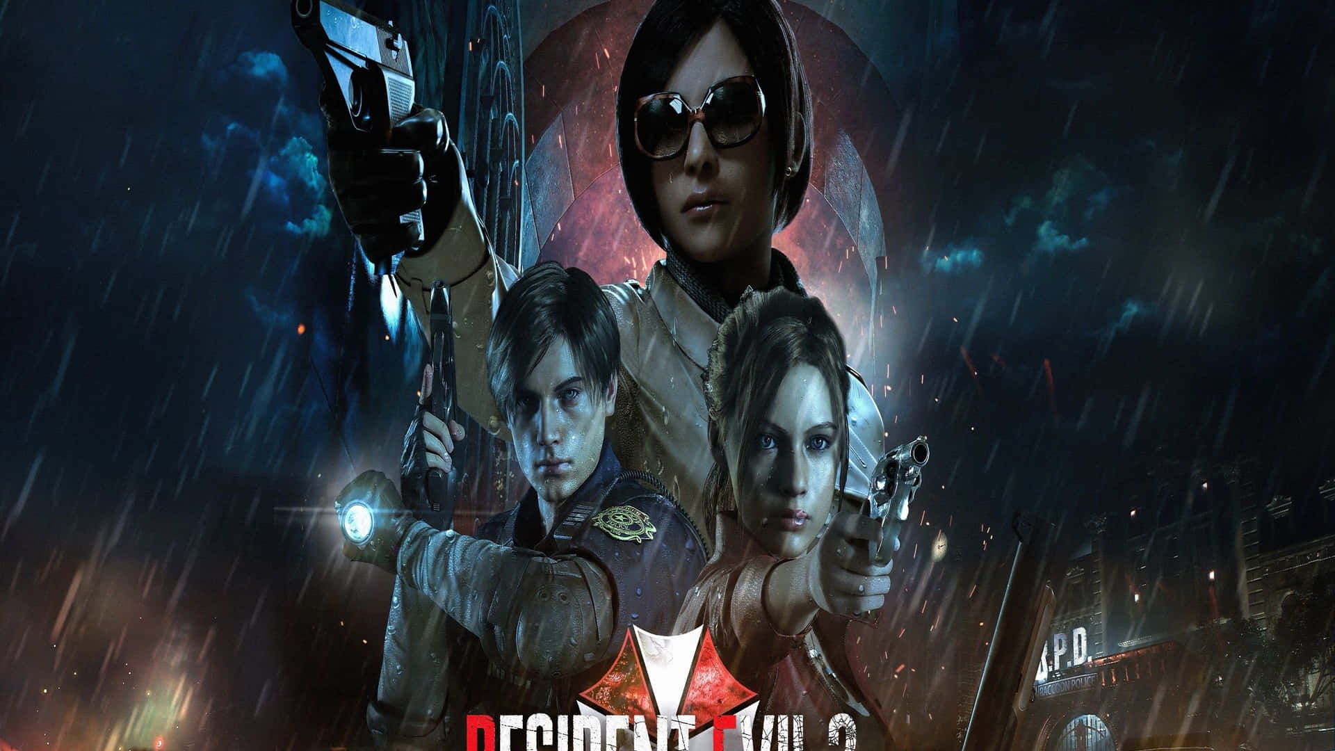 1920x1080 Resident Evil 2 Baggrund Ada Leon og Claire