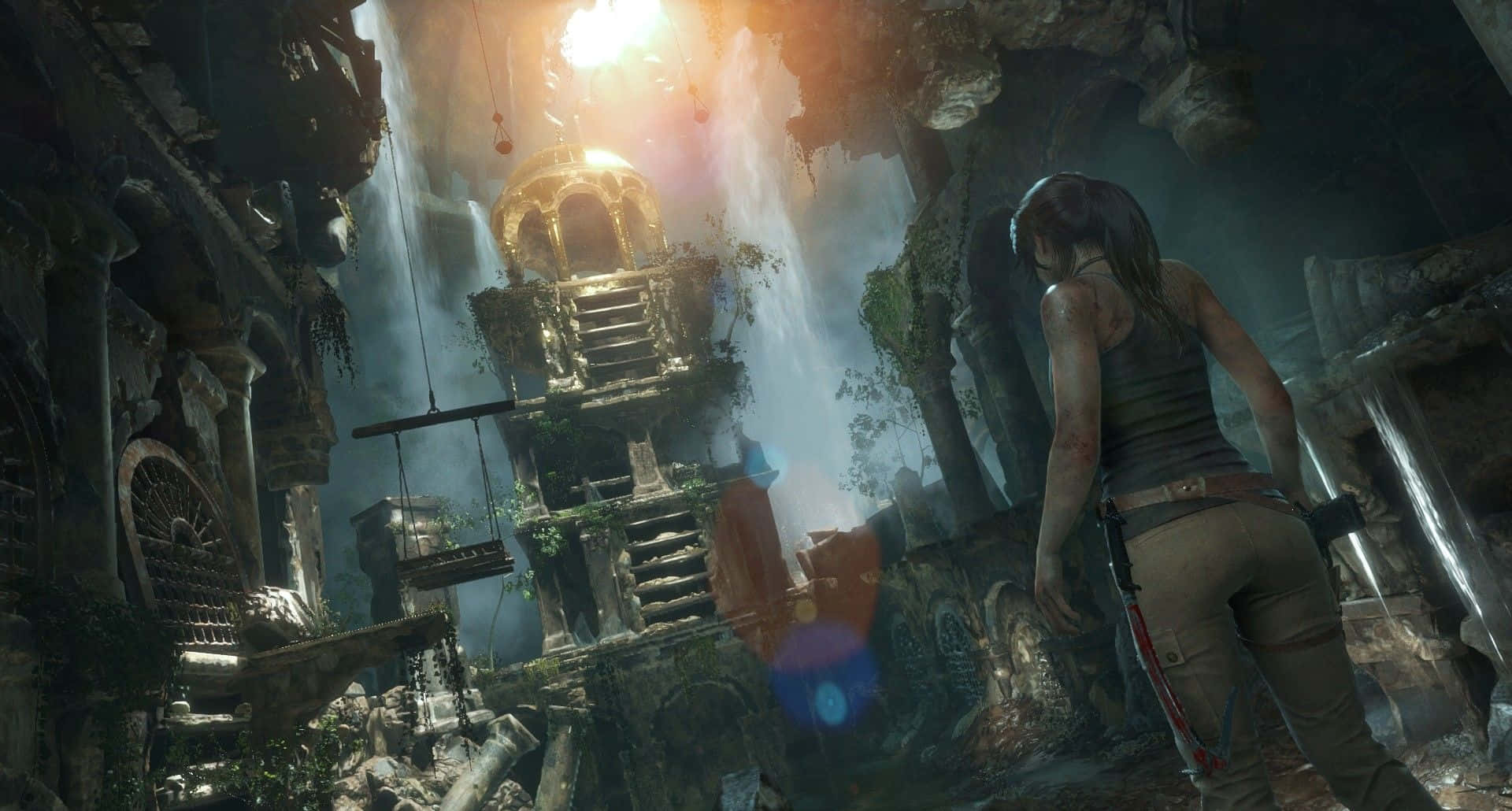 Lara Croft Discover Underground Treasure 1920x1080 Rise Of The Tomb Raider Background