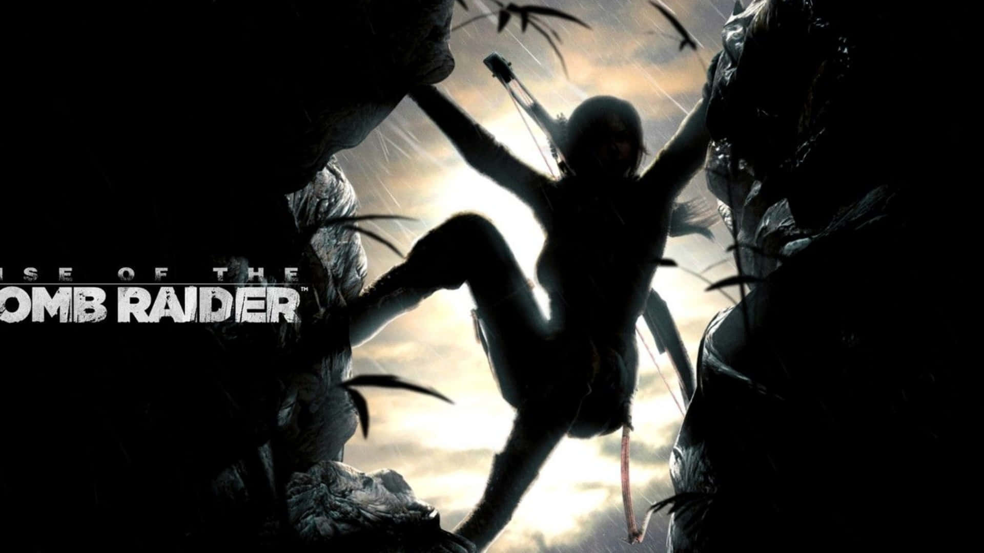 Lara Croft Cliff Silhouette 1920x1080 Rise Of The Tomb Raider Background
