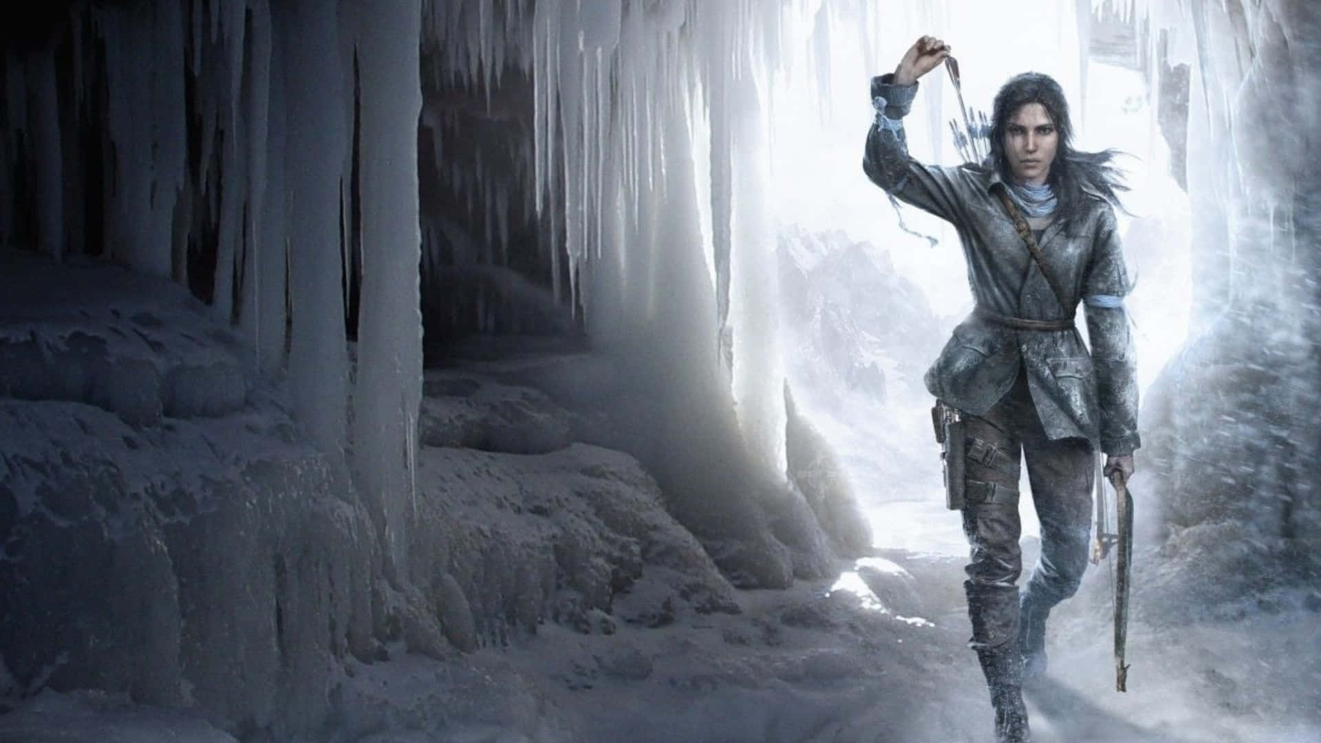 1920x1080 Rise Of The Tomb Raider Lara Croft Ice Cave Background